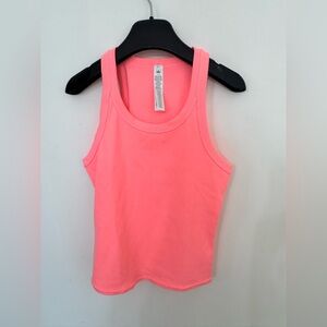 ALO Yoga Neon Coral Scoop Neck Tank